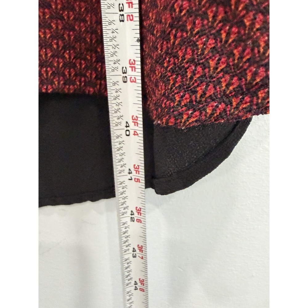 Octavia Large Red Black Sleeveless V-Neck Shift Dress Colorblock Side Trim - Picture 9 of 9